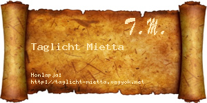 Taglicht Mietta névjegykártya